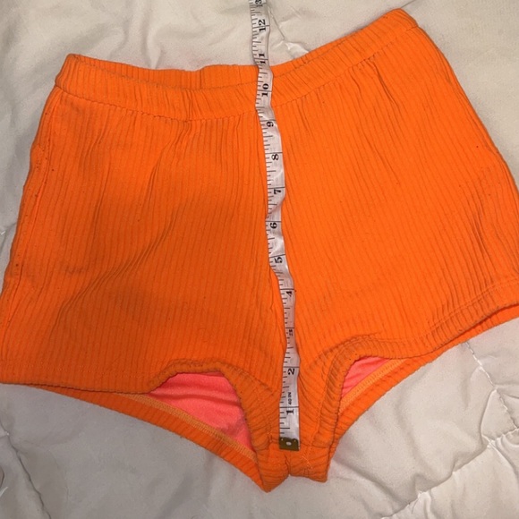 Orange Ribbed Triangl Swim Shorts - Picture 4 of 4